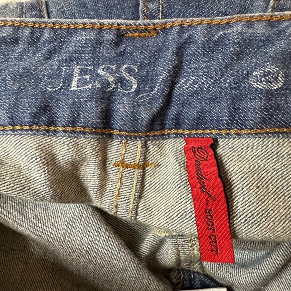 Vtg Guess 1981 Los Angeles Daredevil Bootcut Woman Teen Distressed Jeans 29 Y2K - Picture 10 of 14